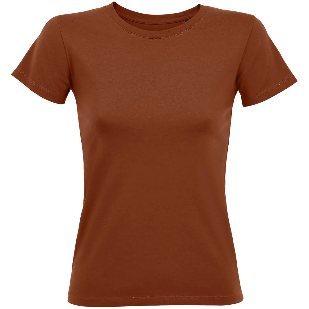 Sol's Футболка женская Regent Fit Women, коричневая (терракотовая)
