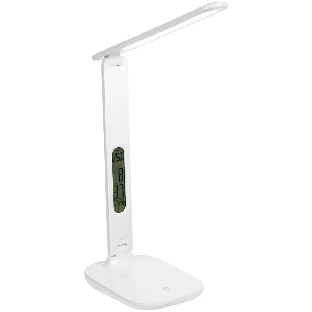 Molti Настольная лампа с часами и календарем Office Torch, белая