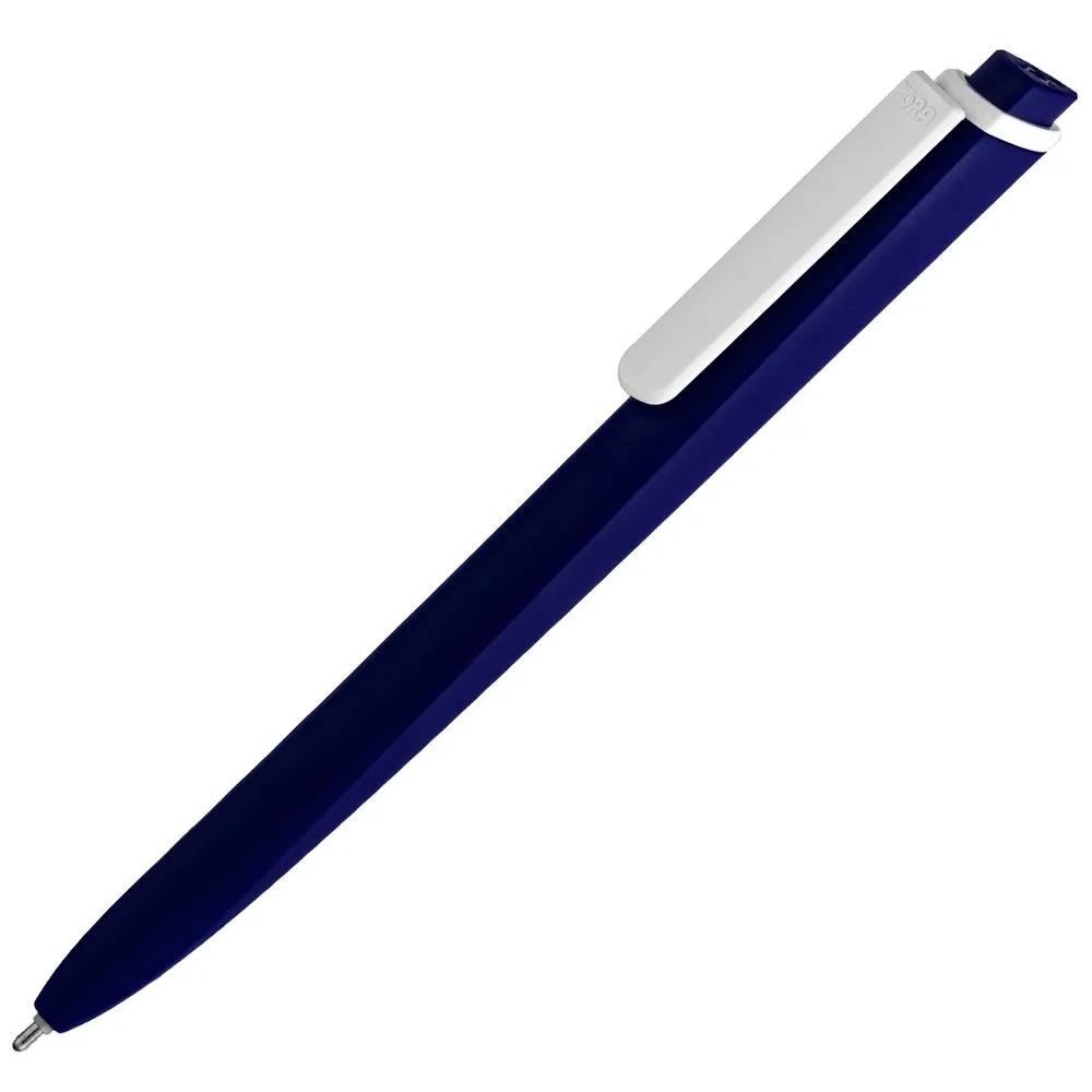 Pigra Ручка шариковая Pigra P02 Mat, темно-синяя с белым