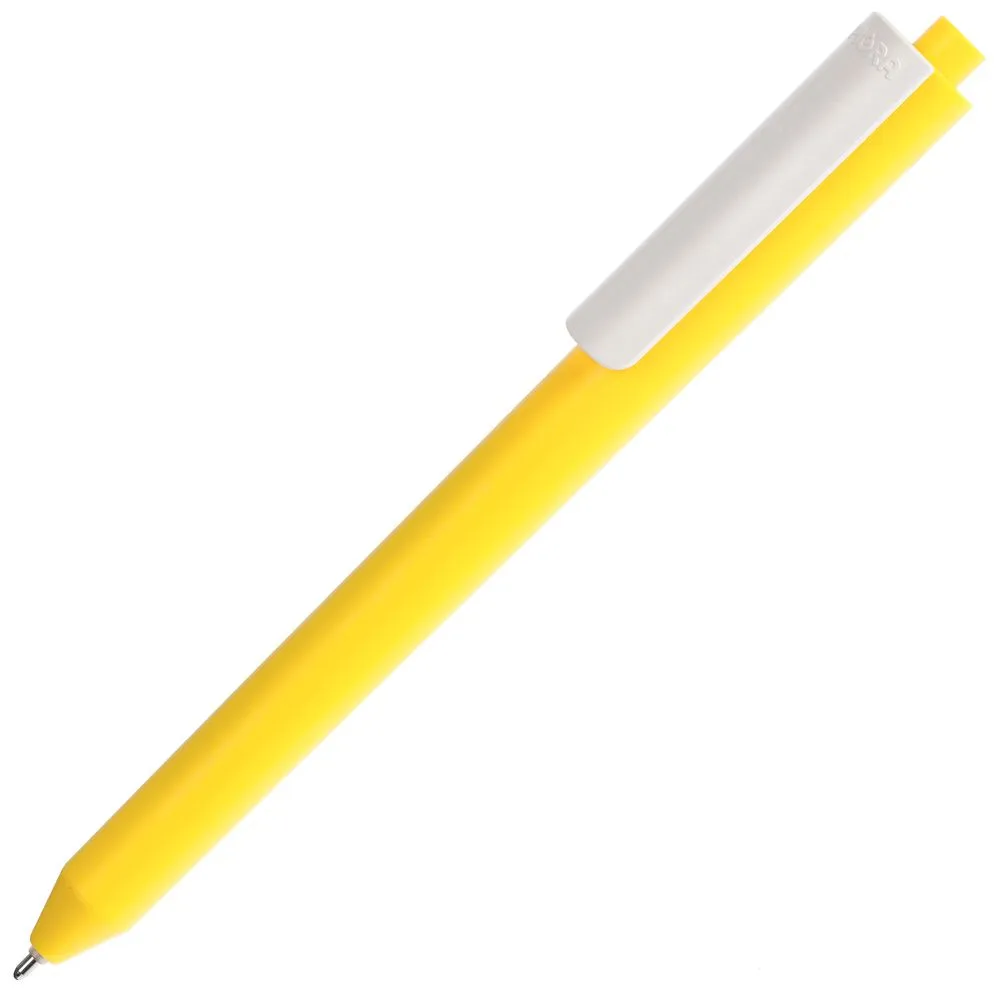 Pigra Ручка шариковая Pigra P03 Mat, желтая с белым