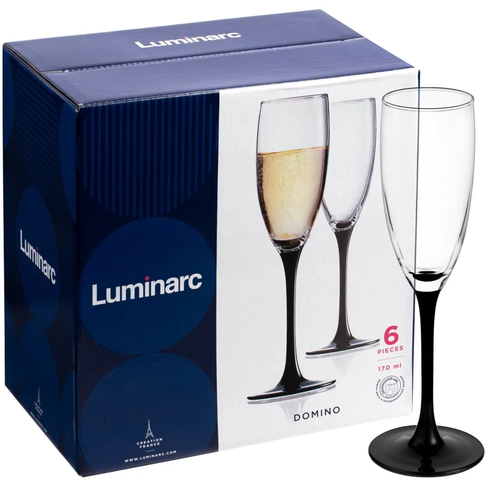 Luminarc Набор из 6 бокалов для шампанского «Домино»
