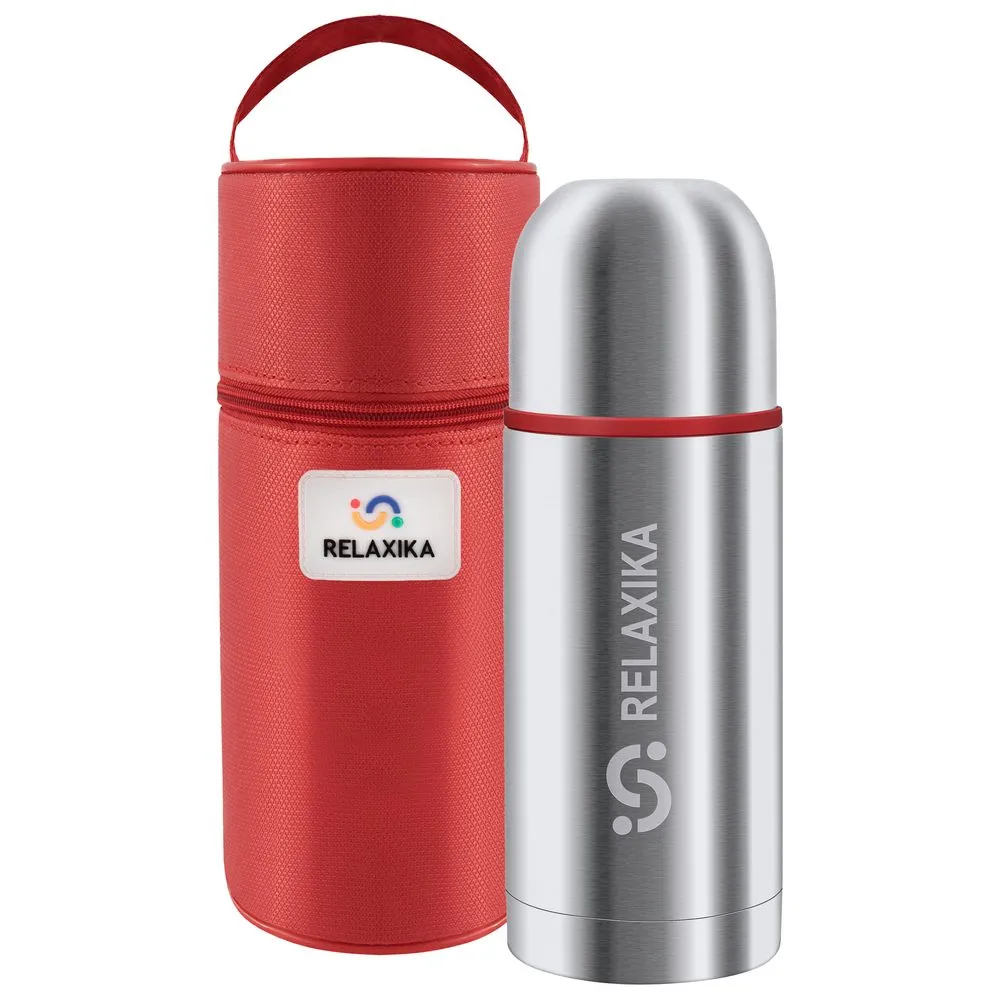 Relaxika Термос Relaxika Duo 500 в чехле, стальной