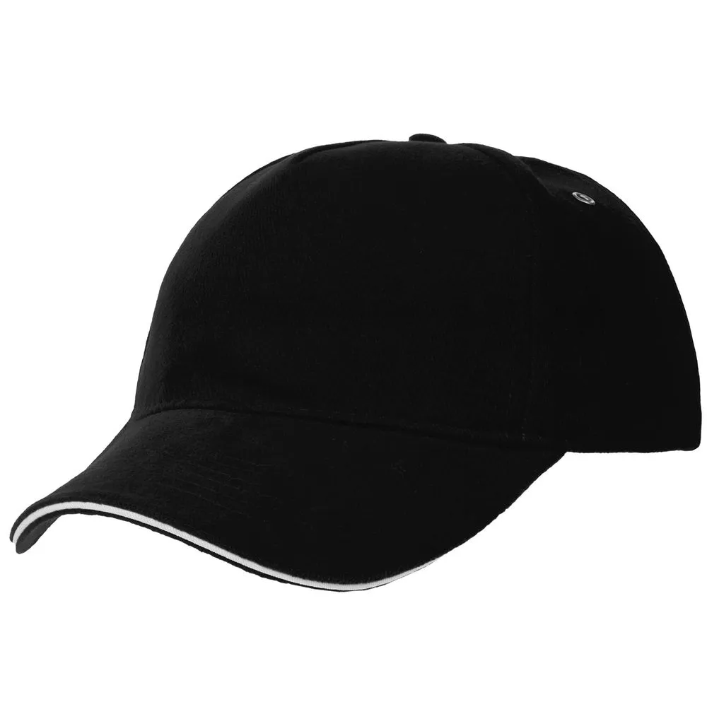 Molti Бейсболка Classic, черная с белым кантом