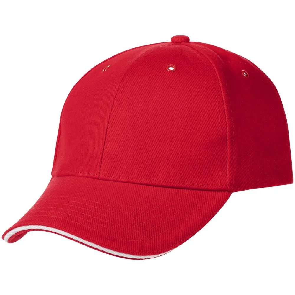 Molti Бейсболка Generic, красная с белым кантом