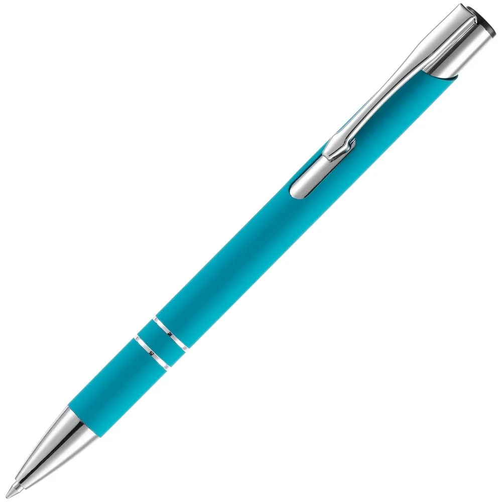Open Ручка шариковая Keskus Soft Touch, бирюзовая