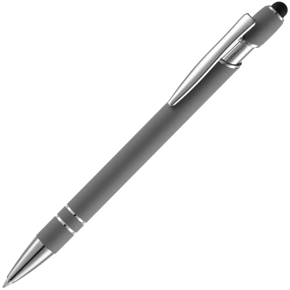 Open Ручка шариковая Pointer Soft Touch со стилусом, серая