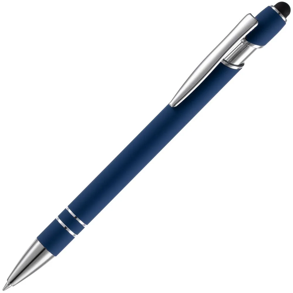 Open Ручка шариковая Pointer Soft Touch со стилусом, темно-синяя