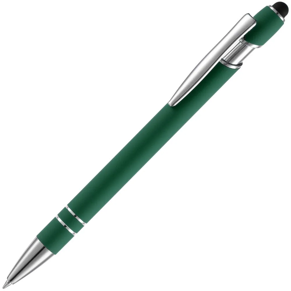 Open Ручка шариковая Pointer Soft Touch со стилусом, зеленая
