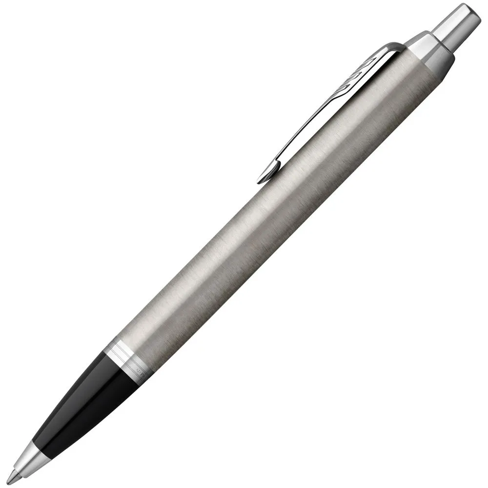 Parker Ручка шариковая Parker IM Essential Stainless Steel CT, серебристая с черным