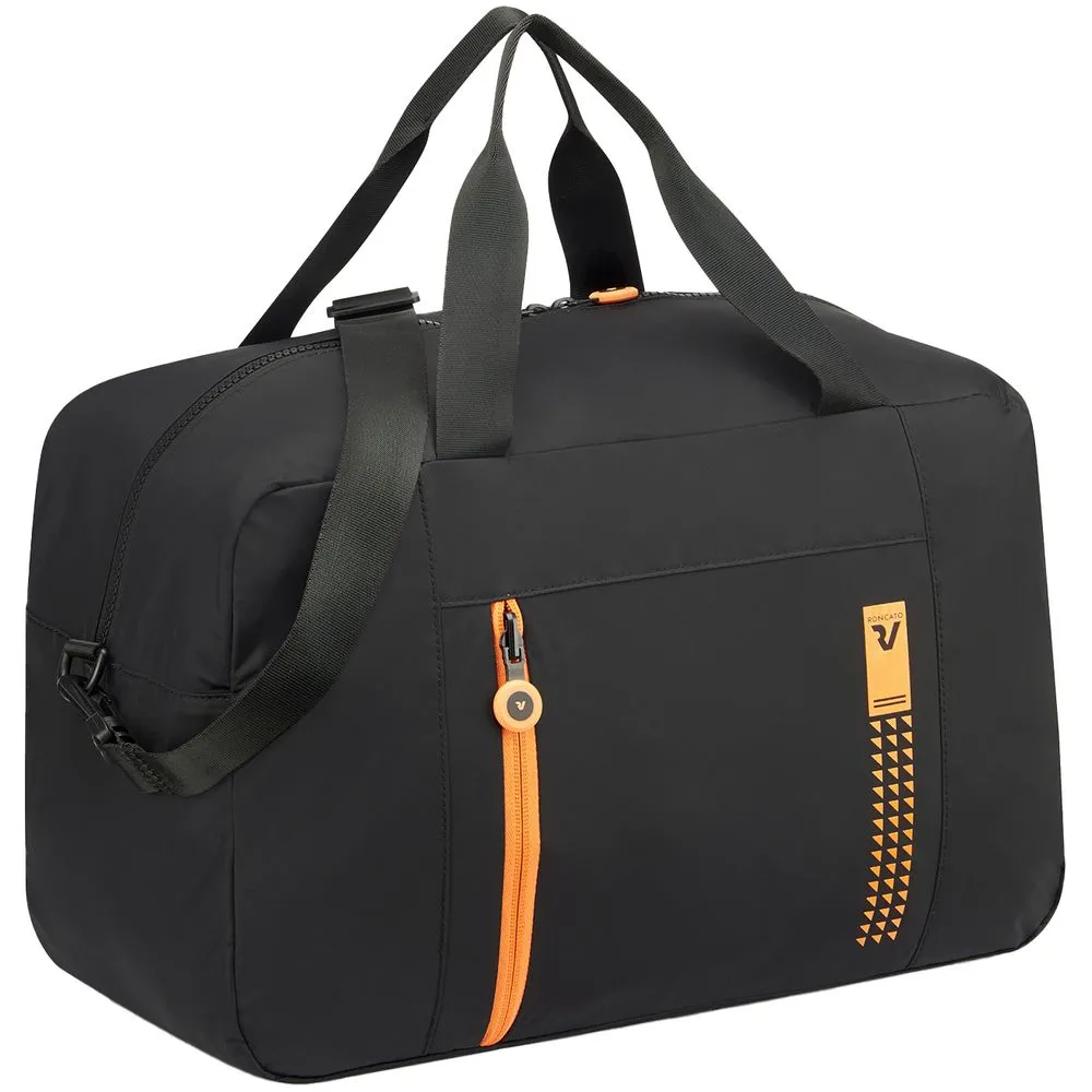 Roncato Сумка дорожная Compact Neon, черная с оранжевым