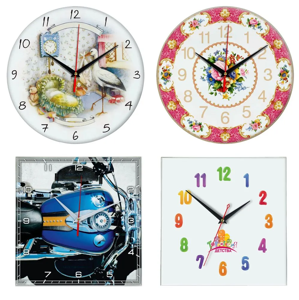 Сделано в России Часы стеклянные на заказ Time Wheel