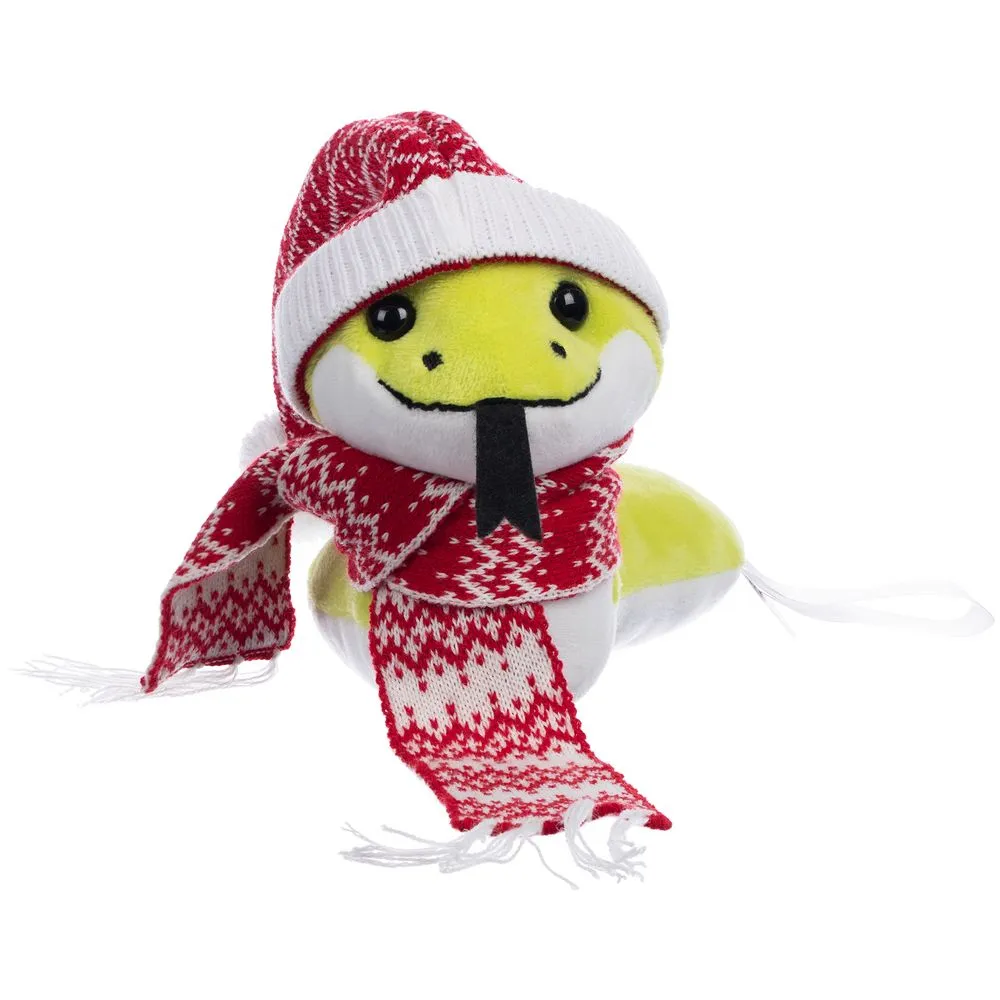 Сделано в России Мягкая игрушка Baby Snake Right, в красном шарфике и шапочке