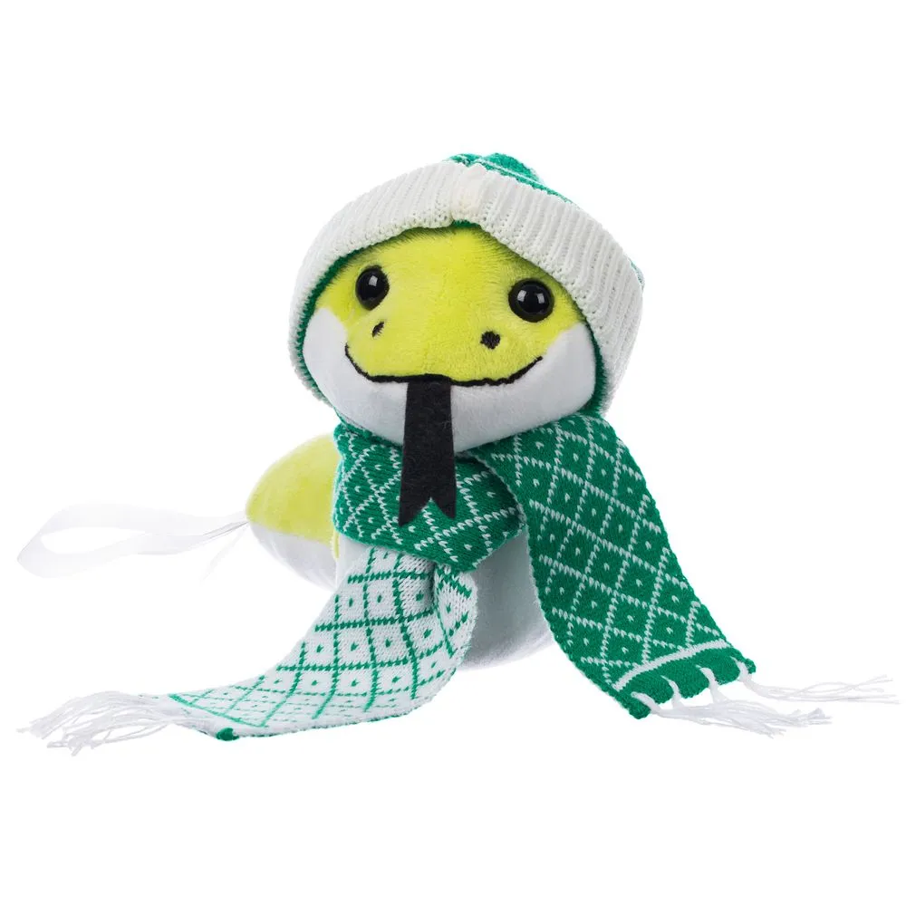 Сделано в России Мягкая игрушка Baby Snake Left, в зеленом шарфике и шапочке