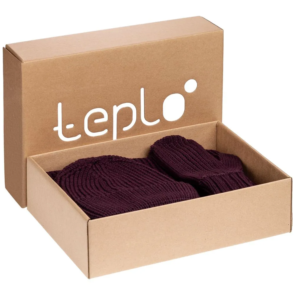 teplo Набор Nordkyn с шарфом, бордовый