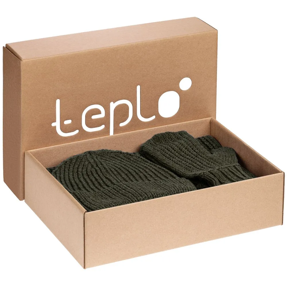 teplo Набор Nordkyn с шарфом, зеленый (оливковый)