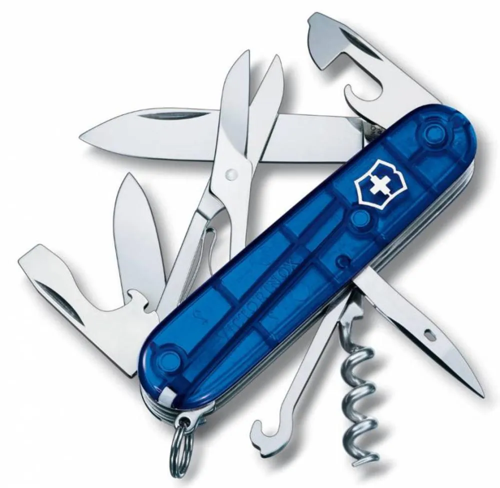 Victorinox Офицерский нож Climber 91, прозрачный синий