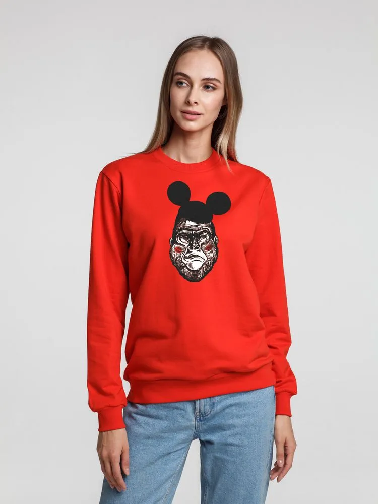Принтэссенция Толстовка Monkey Mouse, красная