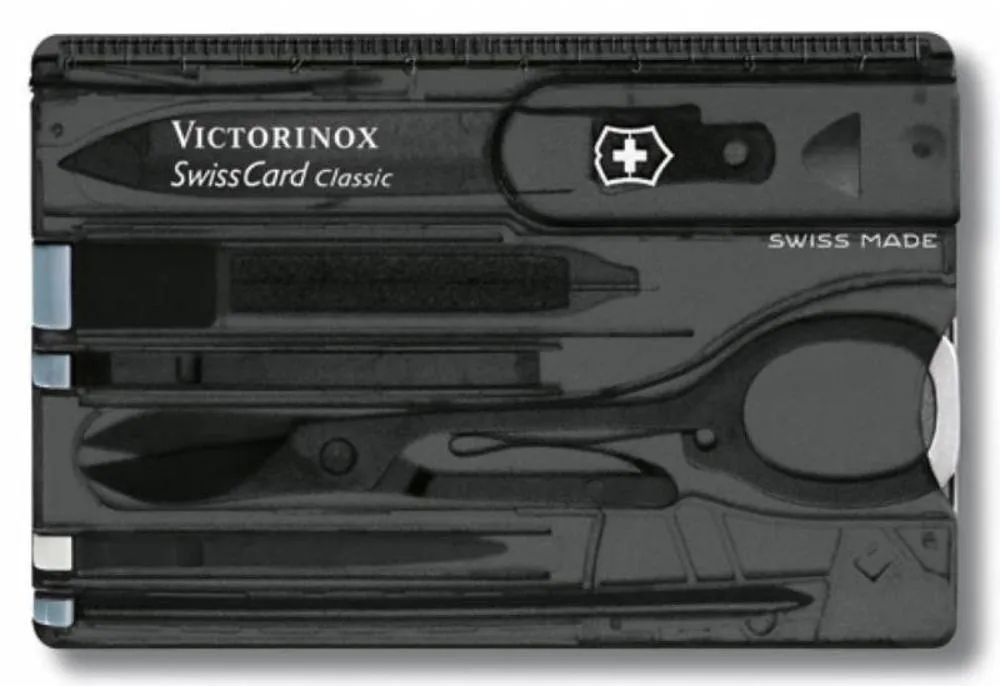 Victorinox Набор инструментов SwissCard, полупрозрачный черный