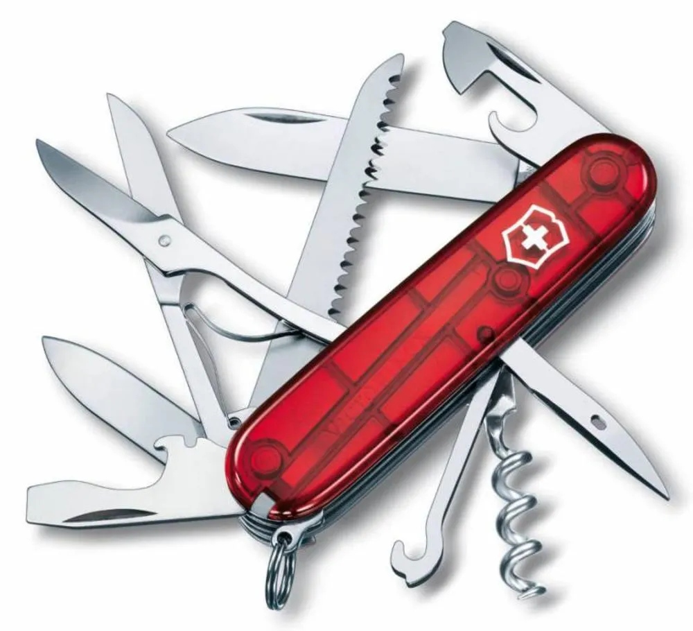 Victorinox Офицерский нож Huntsman 91, прозрачный красный