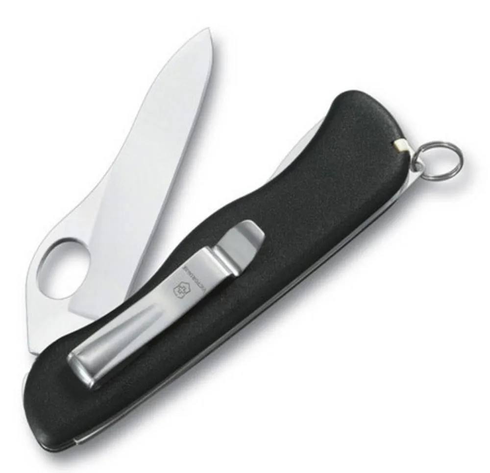 Victorinox Солдатский нож с фиксатором лезвия Sentinel One Hand Clip, черный